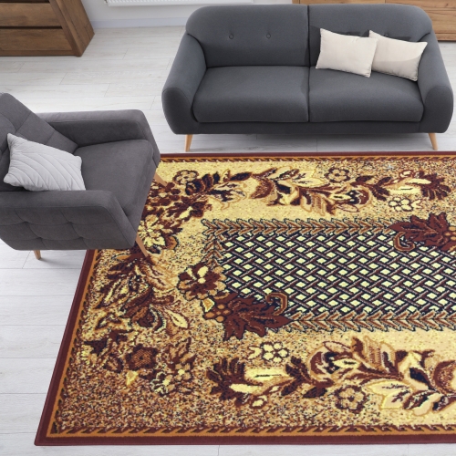 Dywan Tradycyjny 300x400 cm Orientalny Brązowy Do Salonu GRAFICA Braid