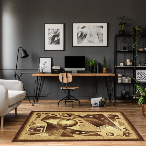 Dywan Abstrakcyjny 200x300 cm Nowoczesny Brązowy Do Salonu GRAFICA Cosmos