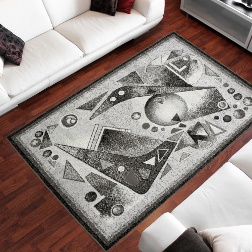 Dywan Abstrakcyjny 160x220 cm Nowoczesny Szary Do Salonu GRAFICA Cosmos