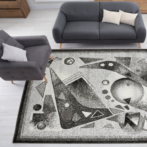 Dywan Abstrakcyjny 160x220 cm Nowoczesny Szary Do Salonu GRAFICA Cosmos