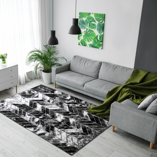 Dywan Geometryczny 160x220 cm Nowoczesny Szary Do Salonu GRAFICA Fir