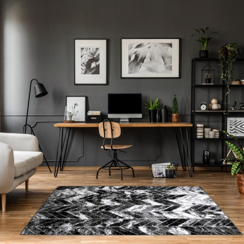 Dywan Geometryczny 160x220 cm Nowoczesny Szary Do Salonu GRAFICA Fir