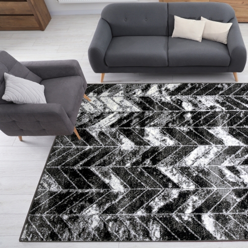 Dywan Geometryczny 160x220 cm Nowoczesny Szary Do Salonu GRAFICA Fir