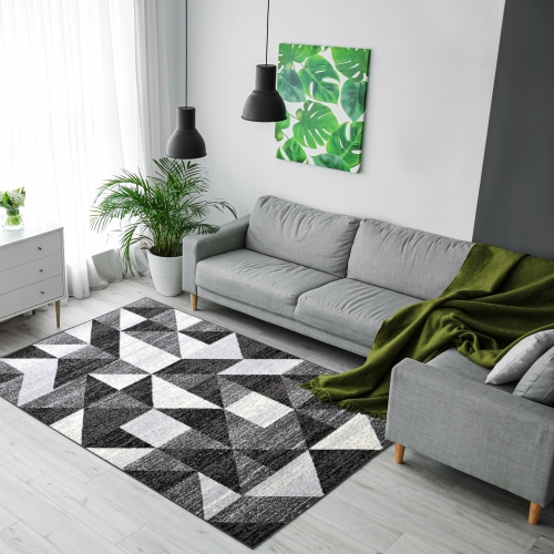 Dywan Geometryczny 160x220 cm Nowoczesny Szary Do Salonu GRAFICA Mosaic