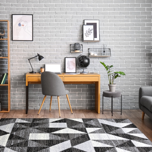 Dywan Geometryczny 160x220 cm Nowoczesny Szary Do Salonu GRAFICA Mosaic