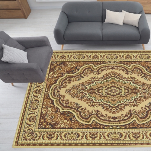 Dywan Tradycyjny 200x300 cm Orientalny Beżowy Do Salonu GRAFICA Princess