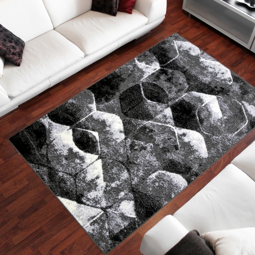 Dywan Geometryczny 160x220 cm Nowoczesny Szary Do Salonu GRAFICA Qubes