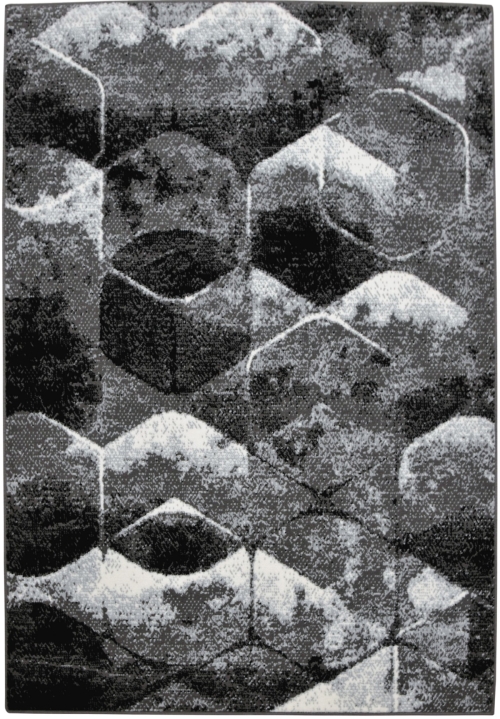Dywan Geometryczny 160x220 cm Nowoczesny Szary Do Salonu GRAFICA Qubes