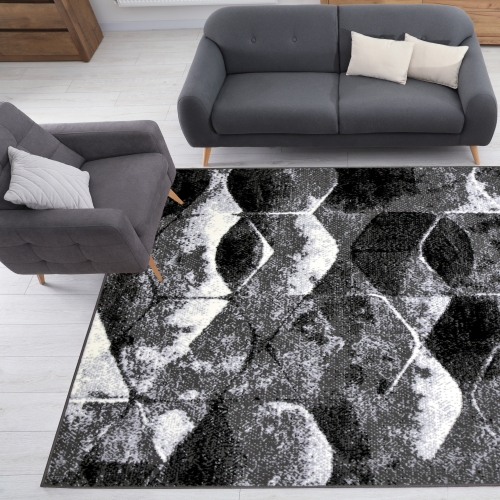 Dywan Geometryczny 160x220 cm Nowoczesny Szary Do Salonu GRAFICA Qubes