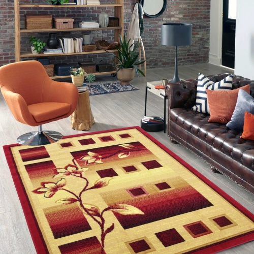 Dywan Tradycyjny 160x220 cm Orientalny Bordowy Do Salonu GRAFICA Shot