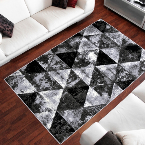 Dywan Geometryczny 60x110 cm Nowoczesny Szary Do Salonu GRAFICA Triangles