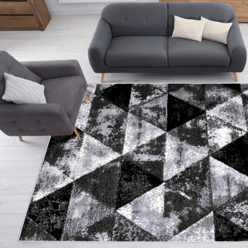 Dywan Geometryczny 60x110 cm Nowoczesny Szary Do Salonu GRAFICA Triangles