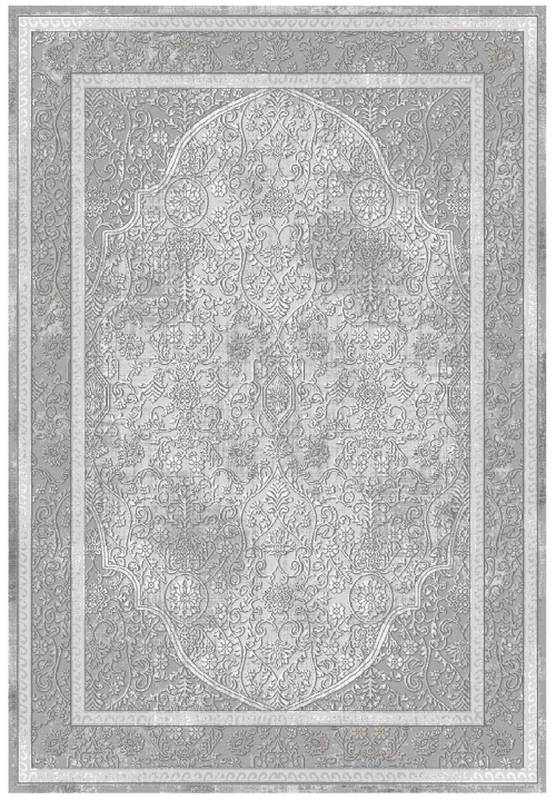 Dywan Tradycyjny 80x150 cm Orientalny Szary Do Salonu LATINA CN75A d.grey/l.grey