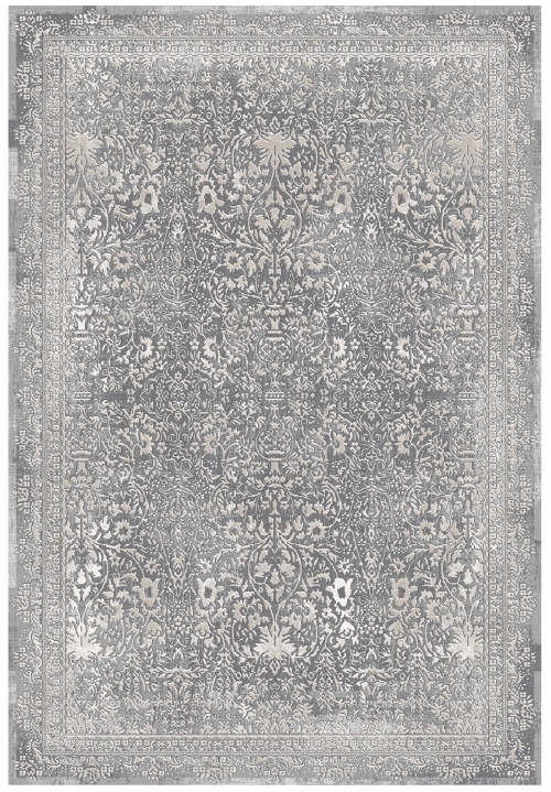 Dywan Tradycyjny 140x200 cm Orientalny Szary Do Salonu LATINA CN77A d.grey/beige