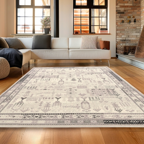 Dywan Wełniany 60x110 cm Tradycyjny Kremowy Do Salonu PASSION 89871-52022