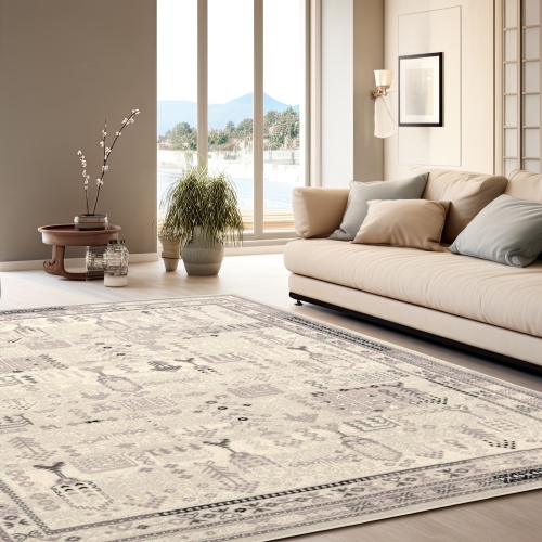 Dywan Wełniany 60x110 cm Tradycyjny Kremowy Do Salonu PASSION 89871-52022