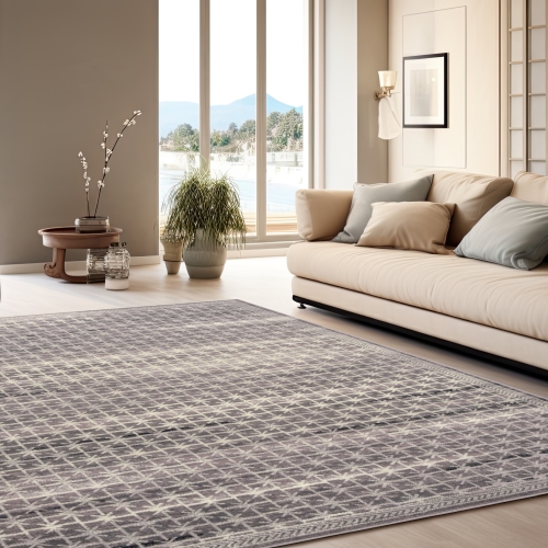 Dywan Wełniany 60x110 cm Tradycyjny Szary Do Salonu PASSION 89901-52033