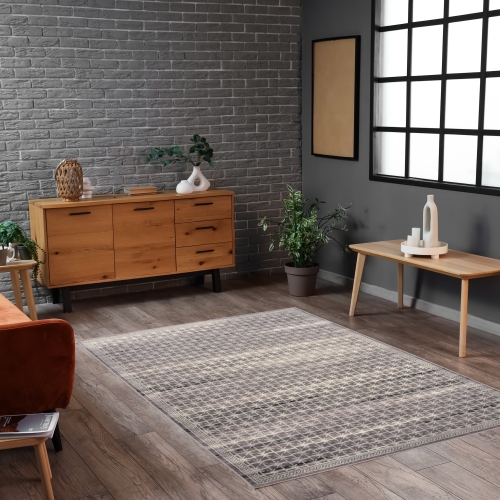 Dywan Wełniany 60x110 cm Tradycyjny Szary Do Salonu PASSION 89901-52033