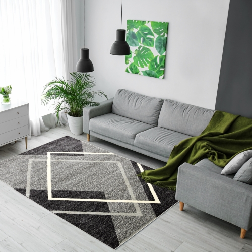 Dywan Abstrakcyjny 60x110 Nowoczesny Szary Do Salonu ROMANTIC 11651-18411