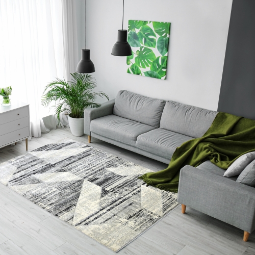 Dywan Geometryczny 200x300 Nowoczesny Szary Do Salonu ROMANTIC 49331-18411