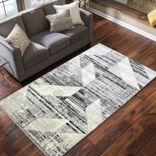 Dywan Geometryczny 200x300 Nowoczesny Szary Do Salonu ROMANTIC 49331-18411