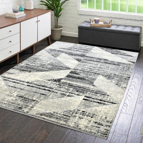 Dywan Geometryczny 200x300 Nowoczesny Szary Do Salonu ROMANTIC 49331-18411