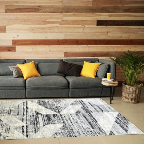 Dywan Geometryczny 200x300 Nowoczesny Szary Do Salonu ROMANTIC 49331-18411