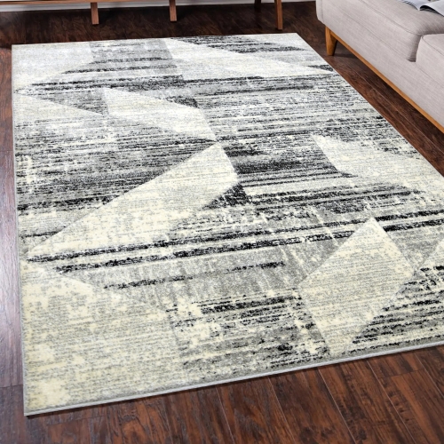 Dywan Geometryczny 200x300 Nowoczesny Szary Do Salonu ROMANTIC 49331-18411
