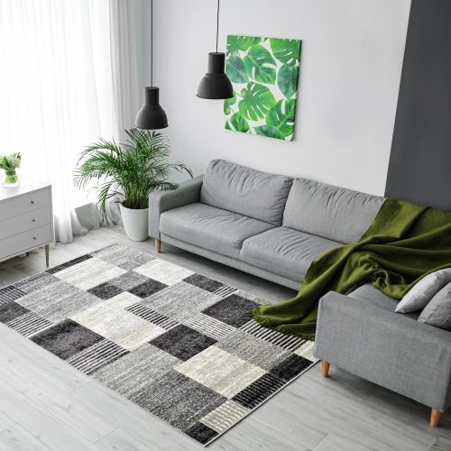 Dywan Geometryczny 60x110 Nowoczesny Szary Do Salonu ROMANTIC 58351-18411