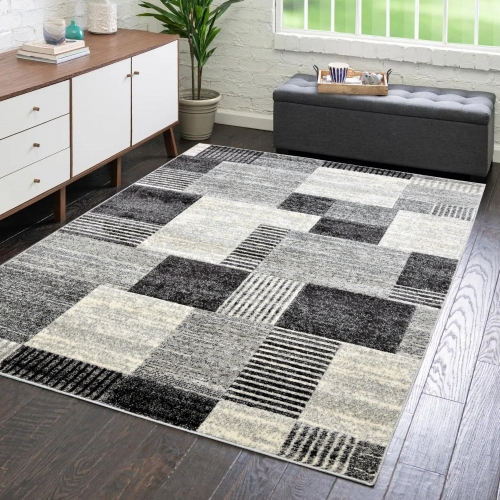 Dywan Geometryczny 60x110 Nowoczesny Szary Do Salonu ROMANTIC 58351-18411