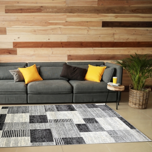 Dywan Geometryczny 60x110 Nowoczesny Szary Do Salonu ROMANTIC 58351-18411