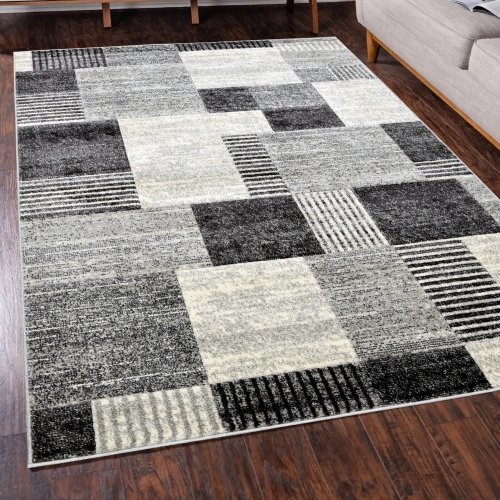 Dywan Geometryczny 60x110 Nowoczesny Szary Do Salonu ROMANTIC 58351-18411