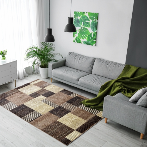 Dywan Geometryczny 160x230 Nowoczesny Brązowy Do Salonu ROMANTIC 58351-18422