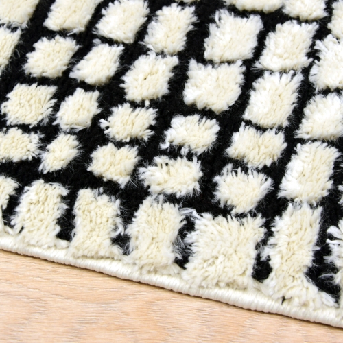 Dywan z frędzlami 60x110 cm Boho Kremowy Do Salonu SIENA 7491B bone/black