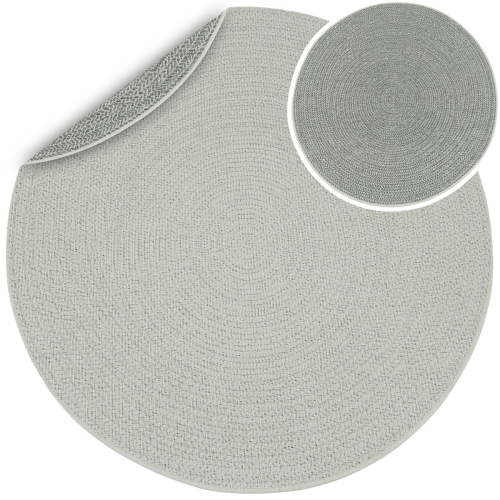 Dywan Okrągły 140x140 cm Sznurkowy Szary Do Ogrodu LANA 205607 10030 Natural O