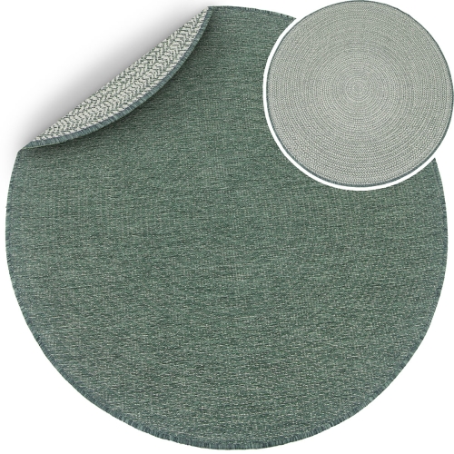 Dywan Okrągły 120x120 cm Sznurkowy Zielony Do Ogrodu LANA 205607 10510 Green O