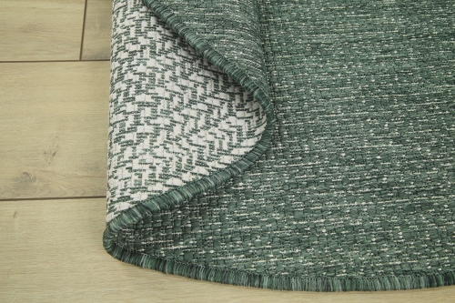 Dywan Okrągły 120x120 cm Sznurkowy Zielony Do Ogrodu LANA 205607 10510 Green O