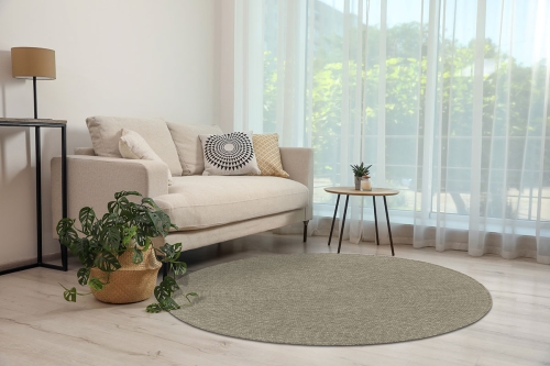 Dywan Okrągły 140x140 cm Sznurkowy Beżowy Do Ogrodu LANA 205607 10610 Linen O