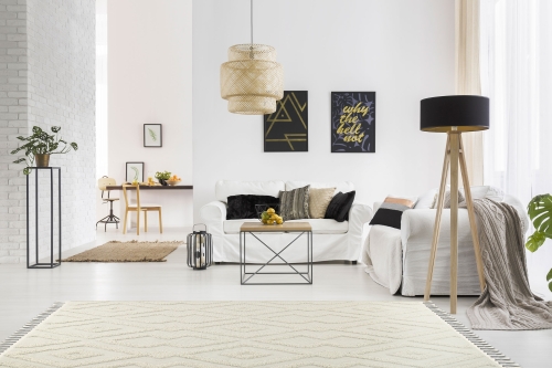 Dywan z frędzlami 160x230 cm Boho Loft Biały Do Salonu BOHO DZ99A white/white