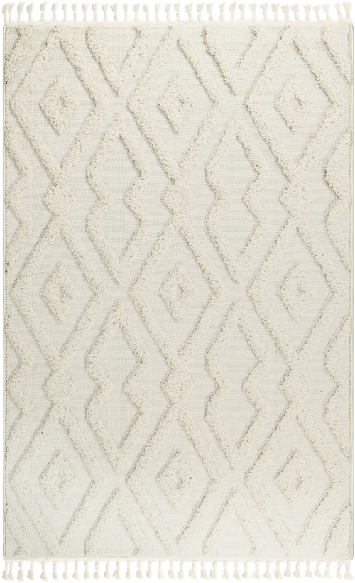 Dywan z frędzlami 160x230 cm Boho Loft Biały Do Salonu BOHO DZ99A white/white