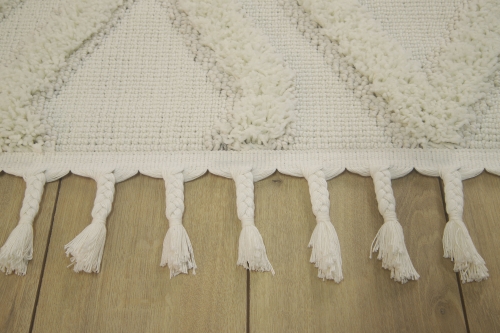 Dywan z frędzlami 160x230 cm Boho Loft Biały Do Salonu BOHO DZ99A white/white