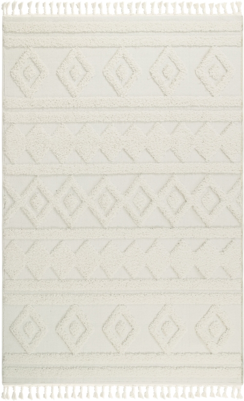 Dywan z frędzlami 160x230 cm Boho Loft Biały Do Salonu BOHO EC93A white/white