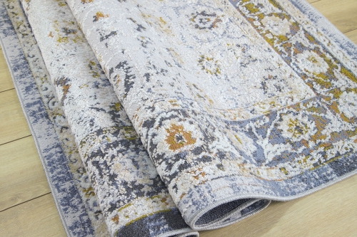 Dywan Klasyczny 160x230 cm Orientalny Szary Do Salonu LAILA 2194A l.beige/ l.blue