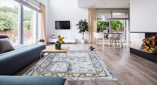 Dywan Klasyczny 160x230 cm Orientalny Szary Do Salonu LAILA 2194A l.beige/ l.blue