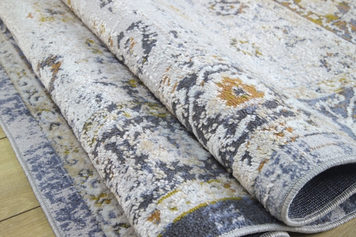 Dywan Klasyczny 160x230 cm Orientalny Szary Do Salonu LAILA 2194A l.beige/ l.blue