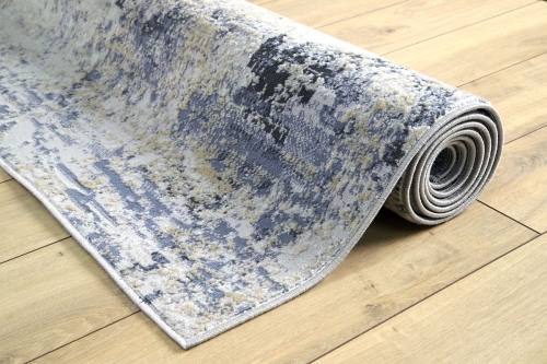Dywan Abstrakcyjny 80x150 cm Nowoczesny Szary Do Salonu LAILA 2229A l.blue/ l.grey coken