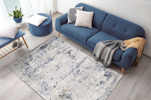 Dywan Abstrakcyjny 80x150 cm Nowoczesny Szary Do Salonu LAILA 2229A l.blue/ l.grey coken