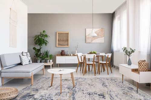 Dywan Abstrakcyjny 80x150 cm Nowoczesny Szary Do Salonu LAILA 2229A l.blue/ l.grey coken