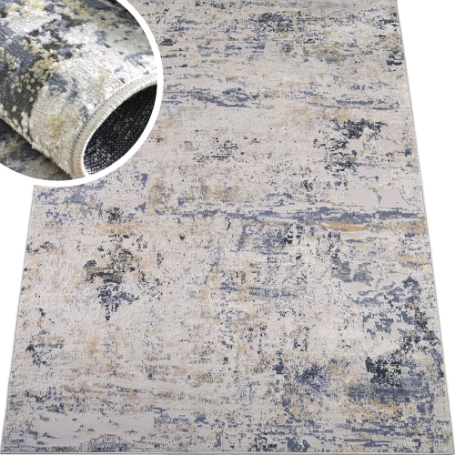 Dywan Abstrakcyjny 80x150 cm Nowoczesny Szary Do Salonu LAILA 2229A l.blue/ l.grey coken