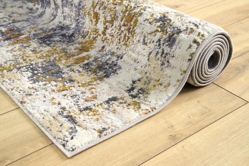 Chodnik Abstrakcyjny 80 cm Nowoczesny Szary Do Salonu LAILA 2233A l.blue/ ivory